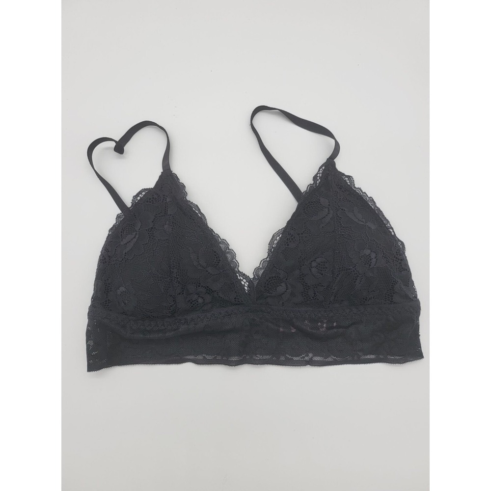 Juicy Couture Black Lace Bra Medium Womens Padded Wire free Adjustable Straps